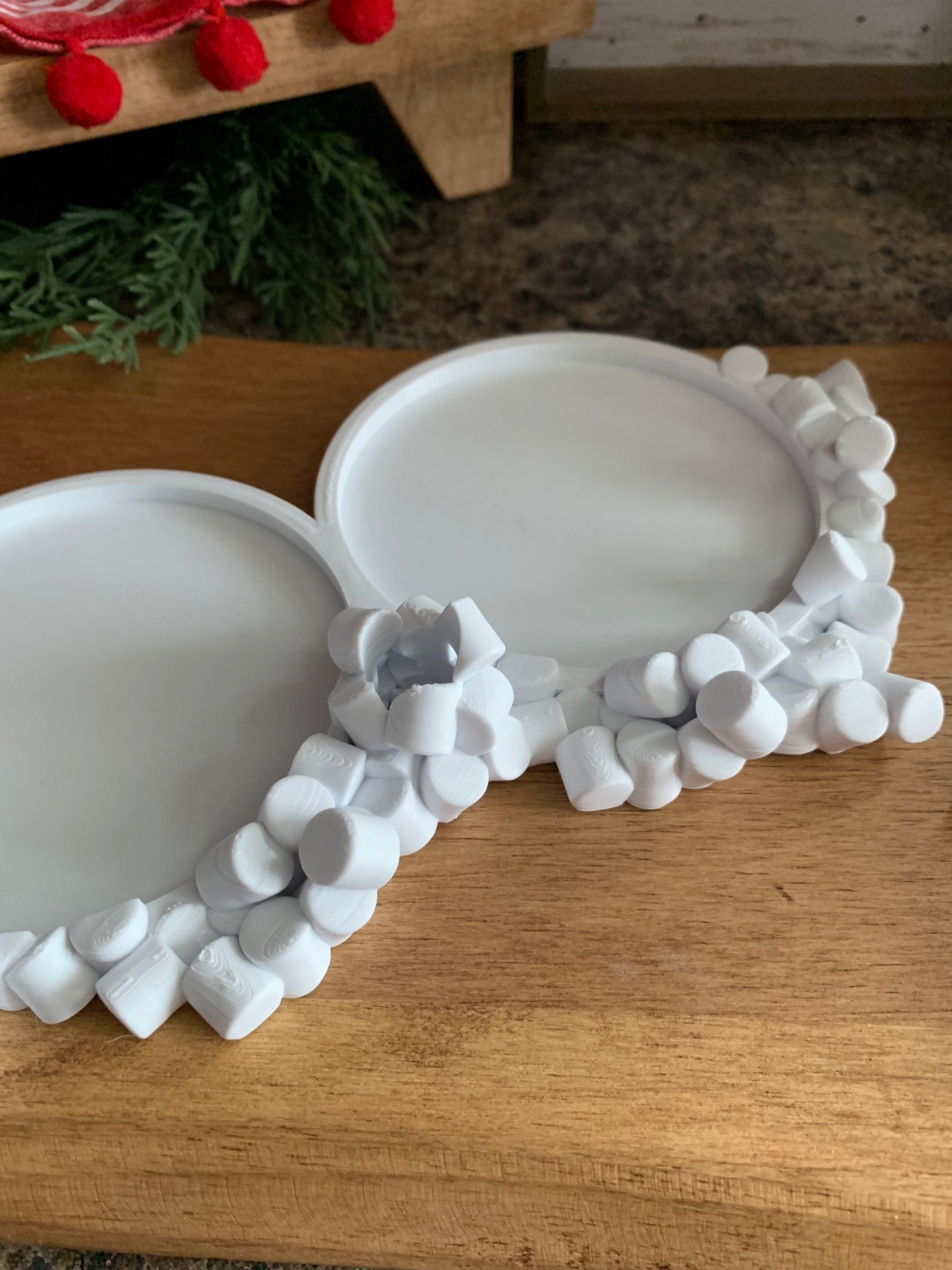 Marshmallow Party Cup Holder with built-in marker slot on a festive hot cocoa bar display.